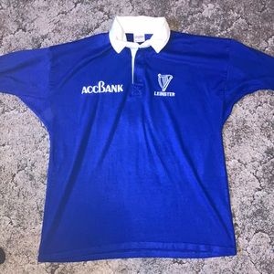 Vintage Game Worn Leinster Rugby Polo. Size XL.